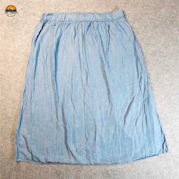 Christopher & Banks A-Line Skirt Blue Denim Button Front Women's Plus Size 16P - Picture 2 of 9